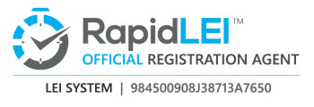 Agente de registo oficial da RapidLEI - Sistema LEI Número LEI: 984500908J38713A7650